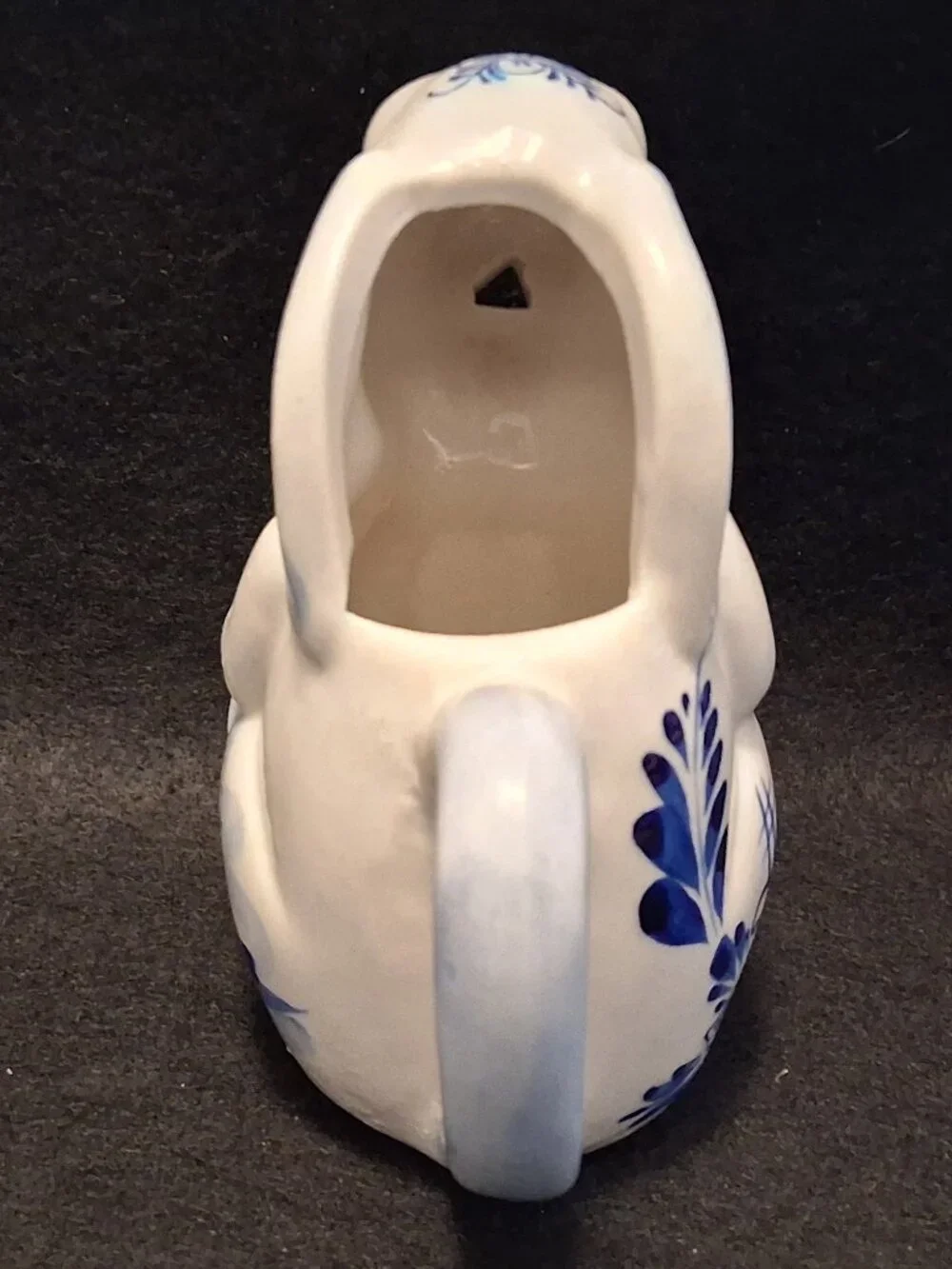 Vintage Delft Blue & White Bunny Rabbit Creamer Figurine w/Dutch Windmill Image - Picture 6 of 10